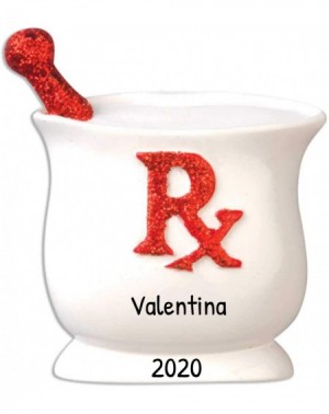 Ornaments Personalized Red Pharmacist Christmas Tree Ornament 2020 - Medicine Mixing Bowl Rx Pharmacologist Chemist Science H...