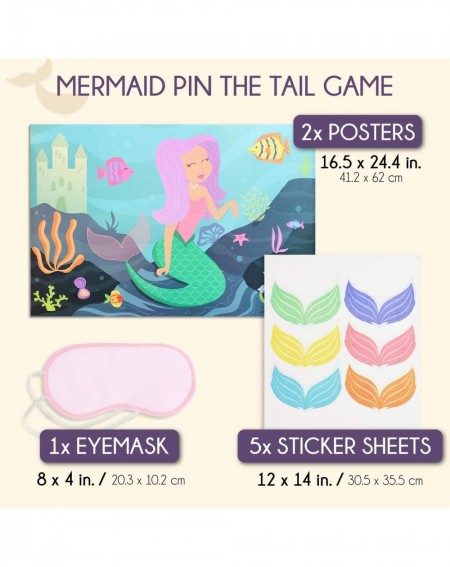 Party Favors Pin The Tail Mermaid Party Game (2 Pack) - CQ18SO6CE5D $8.68
