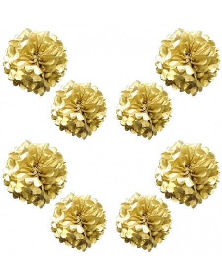 Tissue Pom Poms Gold Paper Pom Poms - Party Tissue Paper Flowers Balls - Party Hanging Decoration Supplies - Size of 10inch- ...