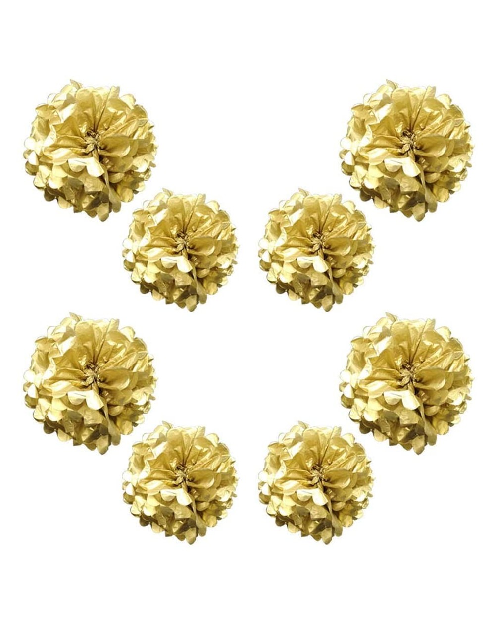 Tissue Pom Poms Gold Paper Pom Poms - Party Tissue Paper Flowers Balls - Party Hanging Decoration Supplies - Size of 10inch- ...