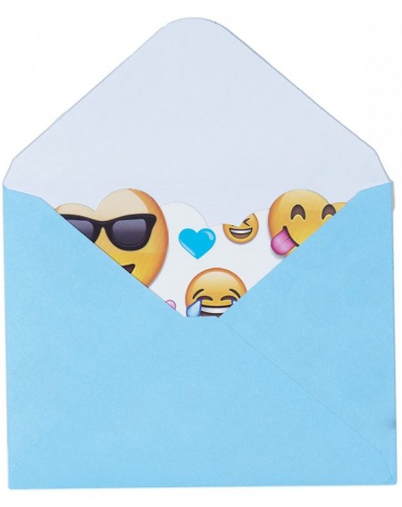 Invitations Blue Emoji Party Invitation Card with Envelopes Set of 20 for Boy Girl Kid Happy Birthday Supplies Graduation Cel...