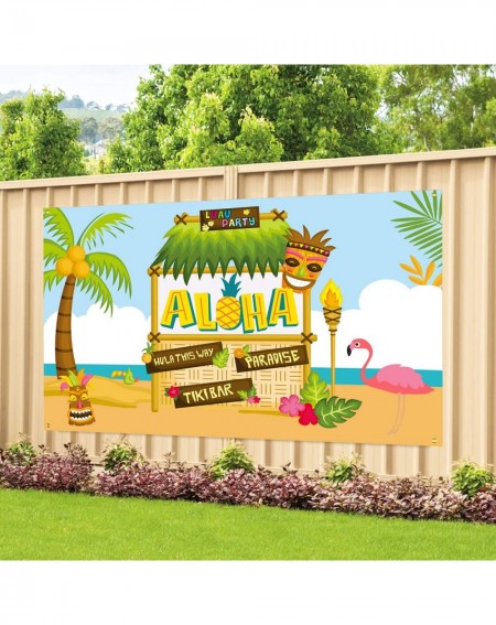 Banners & Garlands Large Fabric Aloha Party Banner 72"x46" for Luau Party Supplies- Perfect Decorations for Hawaiian Luau Par...