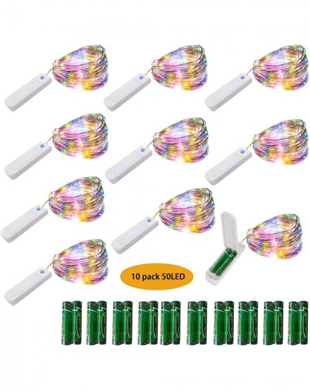 Indoor String Lights 7 Modes Fairy Lights Timer 10 Pack 50 led Light Twinkle Lights Fairy Lights Battery Operated(Included Ba...