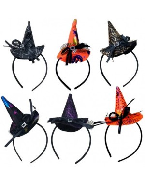 Favors 6 Pcs Halloween Witch Hat Headband Halloween Fancy Dress Accessory Pretend Play Dress Up - CF18GCYXAKX $14.55