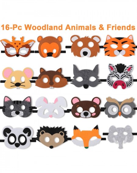Favors Animal Felt Masks Party Favors 16-Pack Kids Safari Party Supplies Different Types Petting Zoo Farmhouse Jungle Safari ...