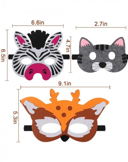 Favors Animal Felt Masks Party Favors 16-Pack Kids Safari Party Supplies Different Types Petting Zoo Farmhouse Jungle Safari ...