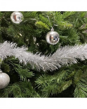 Garlands 50 Feet Christmas Foil Tinsel Garland Decoration for Holiday Tree Walll Rail Home Office Event-Silver-XG93204 - Silv...