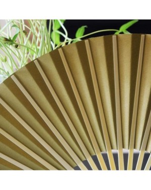 Favors Paper Hand Fans (9-Inch Premium- Gold- 10-Pack) - Ideal for Wedding and Party Favors- Gifts- and Decorations - Gold - ...