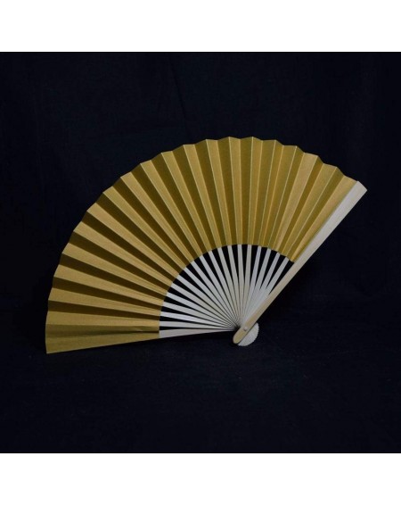 Favors Paper Hand Fans (9-Inch Premium- Gold- 10-Pack) - Ideal for Wedding and Party Favors- Gifts- and Decorations - Gold - ...