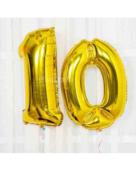 Balloons 16 Inch Gold Balloons Decor Letters A to Z Numbers 0 to 9 for Wedding Prom Birthday Party (Number 0) - Number 0 - CT...