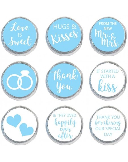 Favors Mini Candy Stickers Wedding Favors Set of 324 (Light Blue) - Light Blue - CI18KAUQWGG $9.44