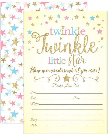 Invitations Twinkle Twinkle Little Star Gender Reveal Invitations- Gender Reveal Party Baby Shower Invites- 20 Fill in Style ...