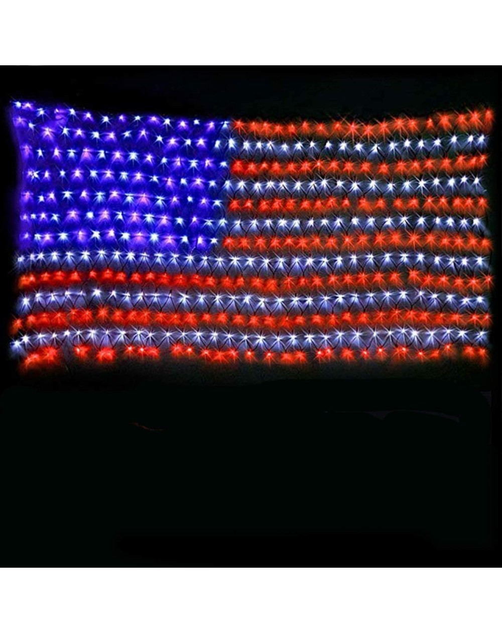 Outdoor String Lights American Flag Lights with 420 Super Bright LEDs-KAZOKU Waterproof Led Flag Net Light of The United Stat...