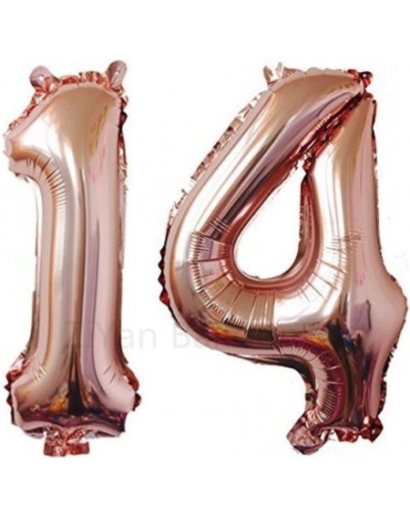 Balloons 40 Inch Giant 14th Rose Gold Number Balloons-Birthday / Party Balloons - Rose Gold Number 14 - CM18CK49Z6Q $7.81