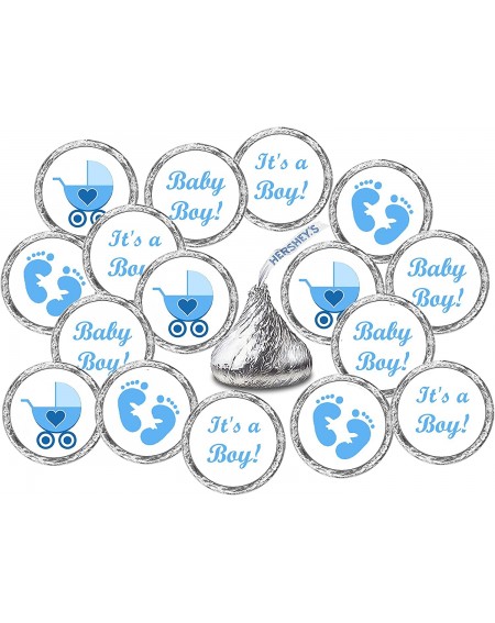 Favors 324 Blue Its a Boy Baby Shower Favors Stickers For Baby Shower Or Baby Sprinkle Party- Baby Shower Kisses Stickers- Ba...
