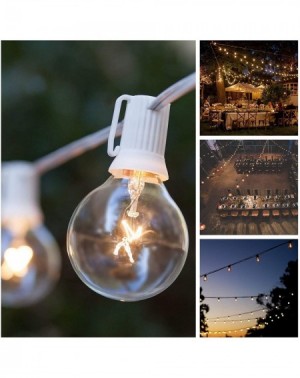 Outdoor String Lights 50 Foot G50 Patio Globe String Lights with 2 Inch Clear Bulbs for Outdoor String Lighting (White Wire) ...