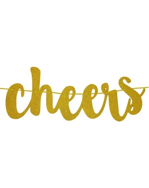 Banners Glittery Gold Cheers to 80 Years Banner for 80th Birthday Wedding Anniversary Party Decoration - CQ18QWKXAGU $14.60