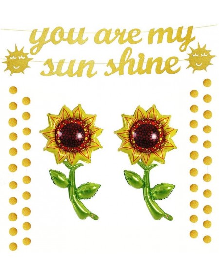 Banners You Are My Sunshine Banner Sunflower Aluminum Balloons Sunflower Party Supply for Girl or Boy Birthday Party and Baby...