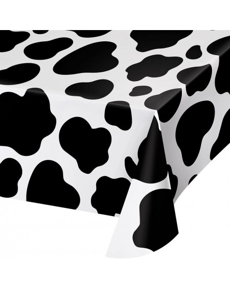 Tablecovers Cow Print Plastic Tablecover-54" x 108"- 54 x 108- Black and White - C11844LKWSX $9.00