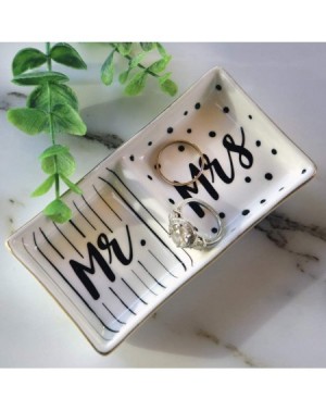 Place Cards & Place Card Holders Mr and Mrs Ring Dish- Wedding Gift- White and Black - CD182LNO3K5 $13.49