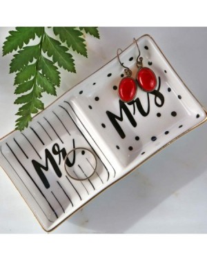 Place Cards & Place Card Holders Mr and Mrs Ring Dish- Wedding Gift- White and Black - CD182LNO3K5 $13.49