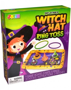 Party Favors Halloween Games Set- Witch Hat Ring Toss Game for Halloween Party Favor Include 1 Inflatable Game Board- 5 Infla...