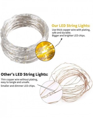 Indoor String Lights Fairy Lights Plug in- 33Ft 100 LED Waterproof Firefly Lights on Silver Wire - UL Adaptor Included- Starr...