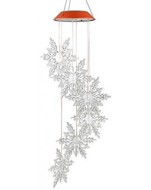 Indoor String Lights Christmas Snowflake Solar String Lights Wind Chimes Twinkling with LED Lights-Photosensitive Plate Autom...