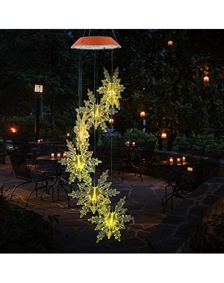 Indoor String Lights Christmas Snowflake Solar String Lights Wind Chimes Twinkling with LED Lights-Photosensitive Plate Autom...
