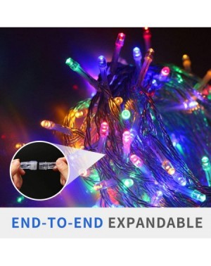 Outdoor String Lights Christmas String Lights- 33FT 100 LEDs Indoor String Lights 8 Modes with End-to-End Plug Fairy Lights D...