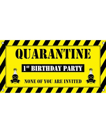 Banners Quarantine 1st Birthday Party Vinyl Banner Sign (2ft x 4ft) - CX199HXHEZ4 $9.77