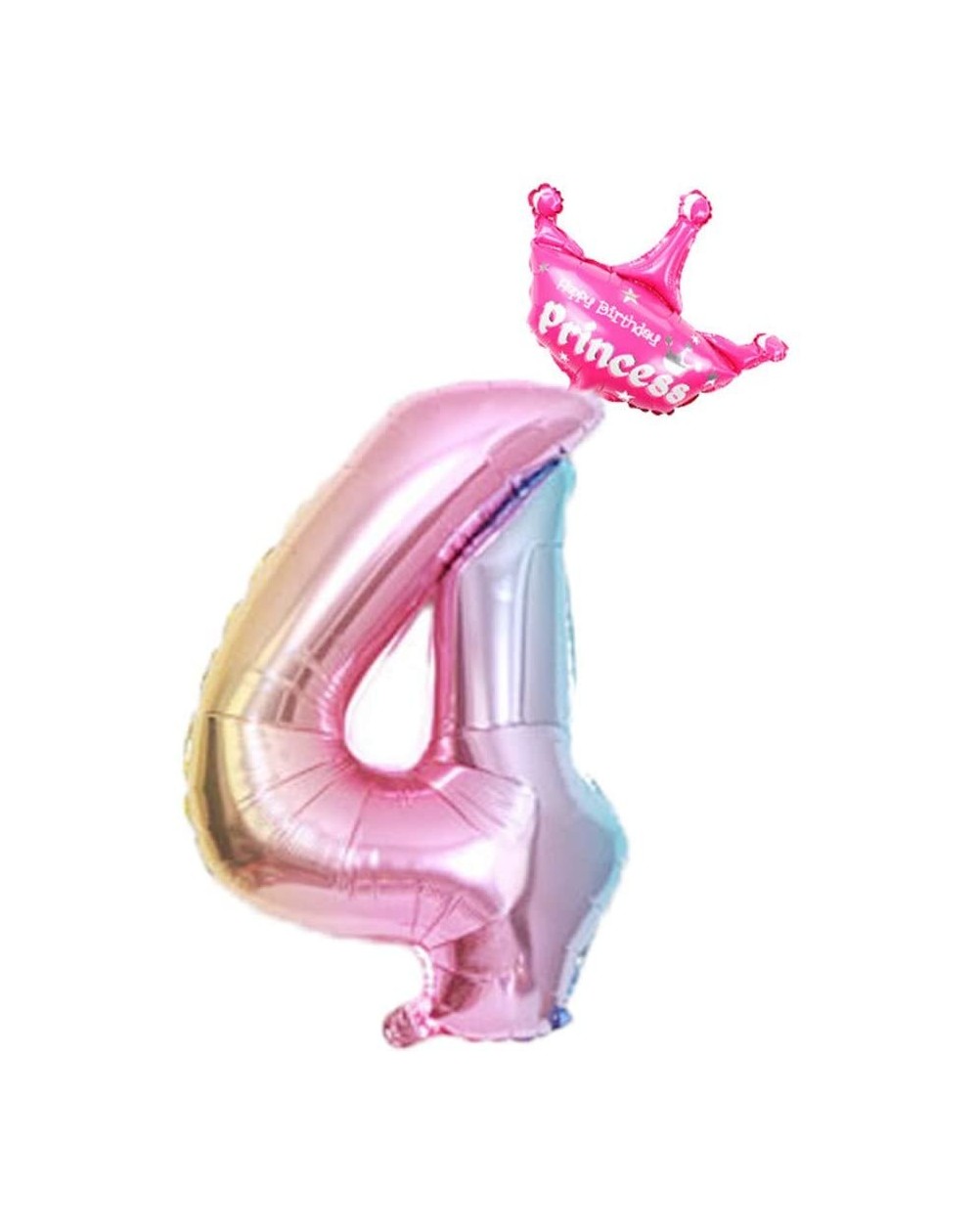Balloons Aluminum Film 32 Inch Digital Crown Foil Number 4 Balloons Gradient Color Digital Balloon Birthday Party Decoration ...