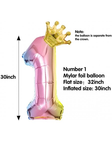 Balloons Aluminum Film 32 Inch Digital Crown Foil Number 4 Balloons Gradient Color Digital Balloon Birthday Party Decoration ...