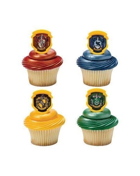 Cake & Cupcake Toppers Harry Potter - Hogwarts Houses Cupcake Rings - 24 pc - CY12DBXS7IL $17.73