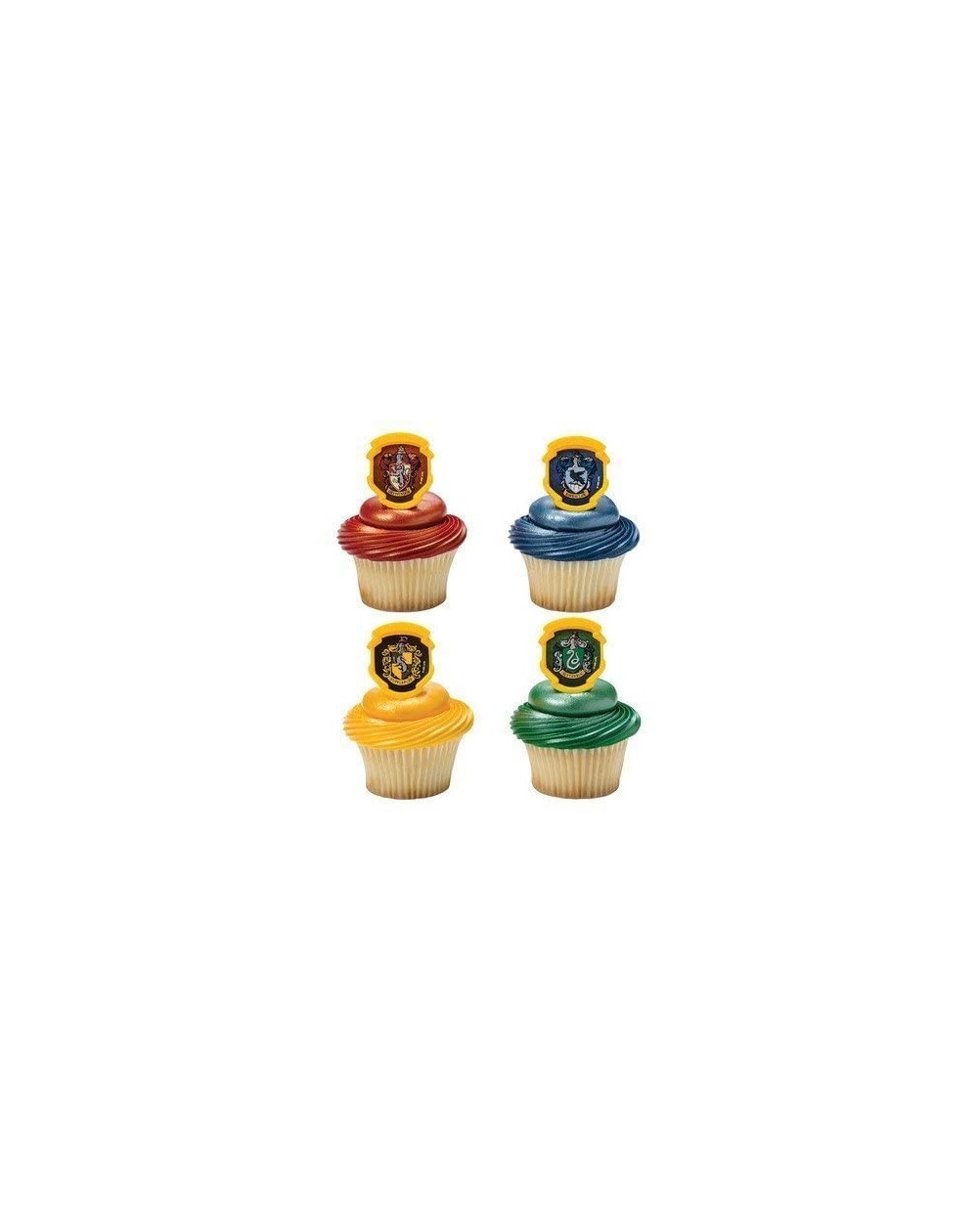 Cake & Cupcake Toppers Harry Potter - Hogwarts Houses Cupcake Rings - 24 pc - CY12DBXS7IL $8.98