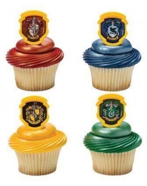 Cake & Cupcake Toppers Harry Potter - Hogwarts Houses Cupcake Rings - 24 pc - CY12DBXS7IL $8.98