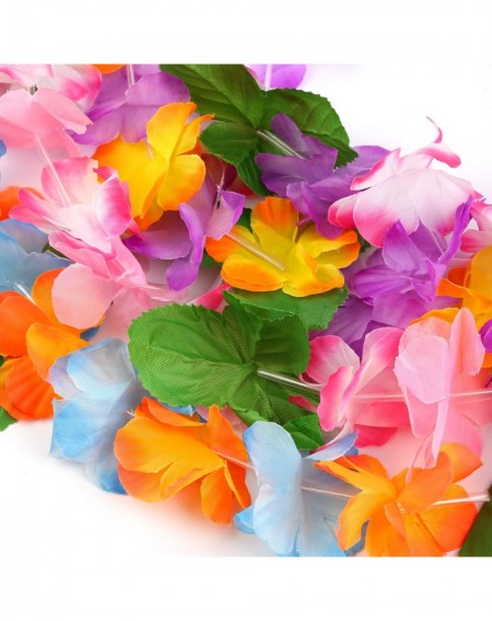 Party Favors 14 Pieces Hawaiian Leis Necklaces Colorful Hawaiian Flower Leis Necklaces for Luau Party Decorations Beach Party...