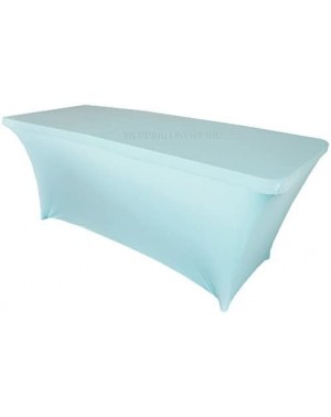 Tablecovers Wholesale (200 GSM) 6 FT Rectangular Spandex Stretch Fitted Table Cover Tablecloths Baby Blue - Baby Blue - C4184...
