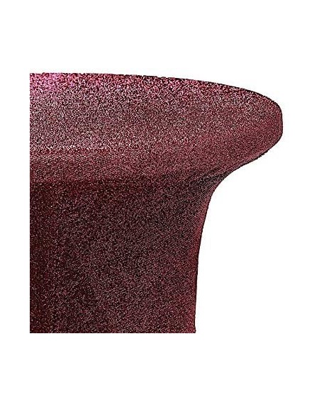 Tablecovers 36-Inch Burgundy Cocktail Metallic Spandex Fitted Stretchable Tablecloth Table Linens Wedding Party Events Decora...