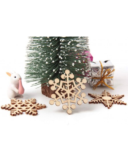 Ornaments 80 Pieces Wooden Snowflake 10 Styles Wooden Hanging Snowflake for DIY Wood Crafts Xmas Ornaments Christmas Tree Dec...