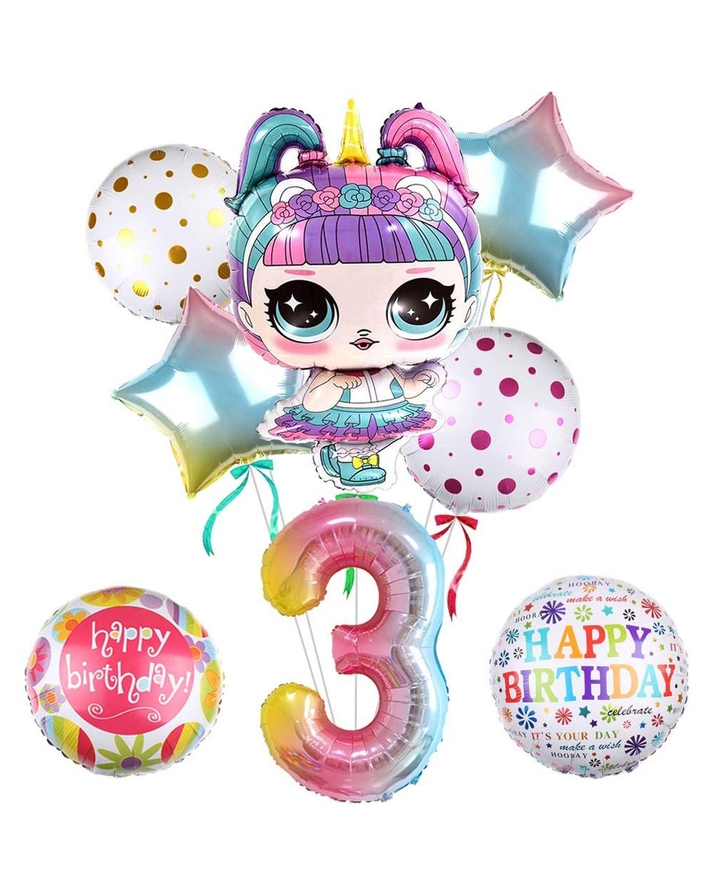 Balloons 8pcs LOL Balloons Party Supplies- 32"Doll Balloons Mylar Balloon for 1st Birthday Balloon Bouquet Decorations- Baby ...