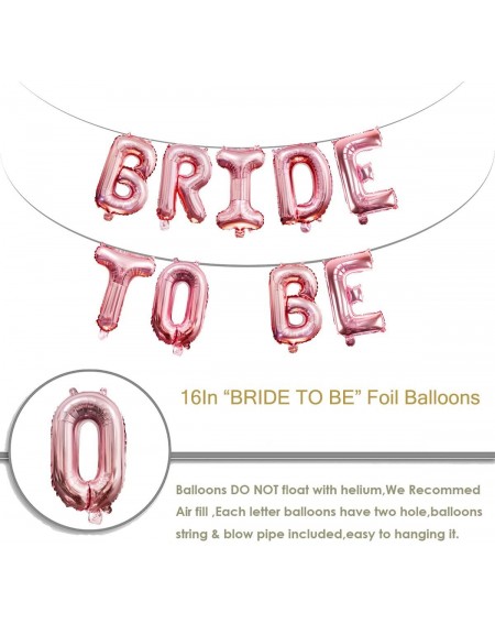 Balloons 16" Bride to BE Rose Gold Foil Balloon Blush Gold Letters Alphabet Bachelorette Wedding Celebration Party Decoration...