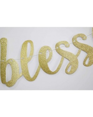 Banners & Garlands 16 Years Blessed Banner- Funny Gold Glitter Sign for 16th Birthday/Wedding Anniversary Party Supplies Phot...