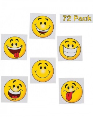 Party Favors Emoji Tattoos - Pack of 36-2 Inches Assorted Goofy Smile Face Cool Emoticon Face Tattoo - for Kids - Party Favor...