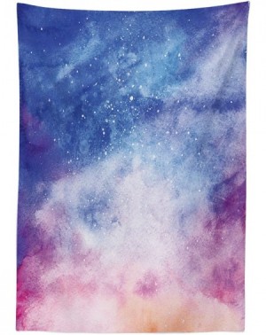 Tablecovers Navy and Blush Outdoor Tablecloth- Watercolor Style Starry Space Galaxy Nebula Abstract Cosmos Inspired- Decorati...