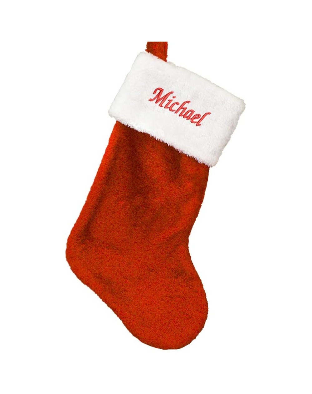 Stockings & Holders Embroidered Red Plush Personalized Christmas Stocking- 19" Long- Customized- Stocking for The Mantle - CH...