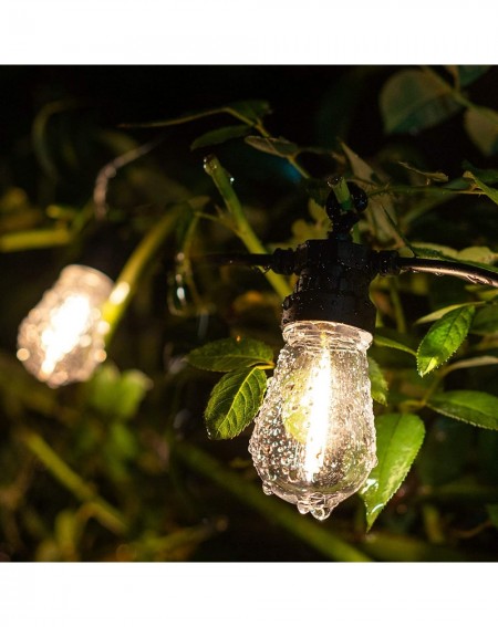 Outdoor String Lights 15FT Indoor Outdoor String Lights- 10 Listed E14 Plastic Bulbs- Waterproof Hanging Strand for Patio Gar...