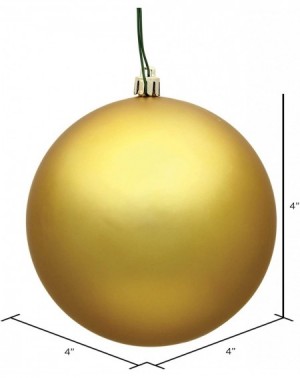 Ornaments Matte Ball Finish Seamless Shatterproof Christmas Ball Ornament- UV Resistant with Drilled Cap- 6 per Bag- 4"- Gold...