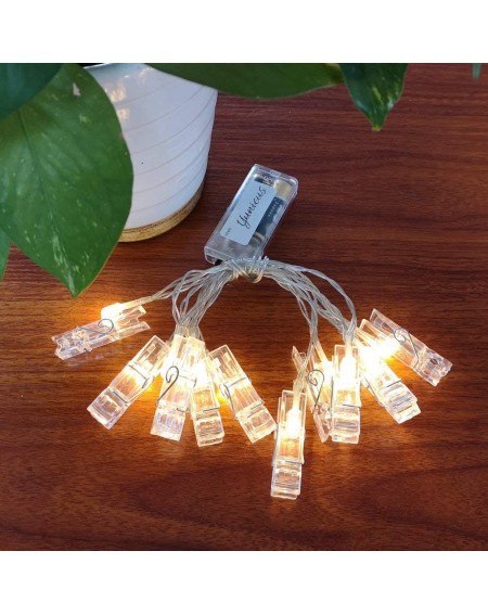 Outdoor String Lights LED String Lights with Photo Clips Battery Operated Indoor Outdoor Decorative Fairy Lights for Bedroom-...