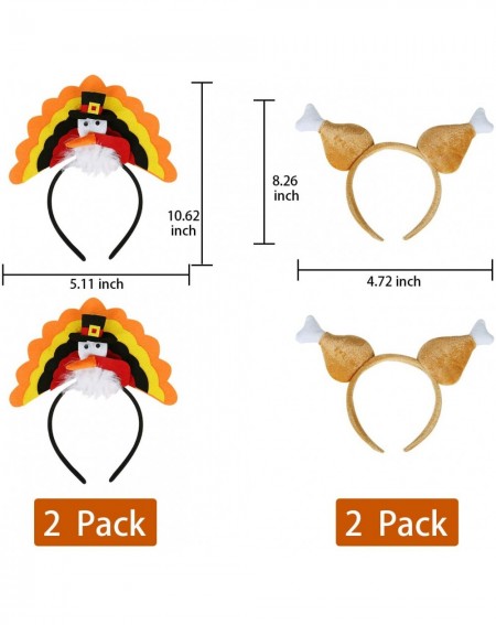 Party Hats 4 Pack Thanksgiving Turkey Drumstick Headband for Holiday Costume Party Favors Thanksgiving Accessories Decoration...